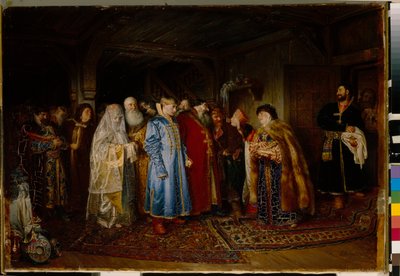 Die Hochzeit des Bojaren im 16. Jahrhundert von Klavdiy Vasilievich Lebedev