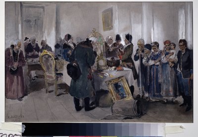 Versteigerung von Leibeigenen von Klavdiy Vasilievich Lebedev
