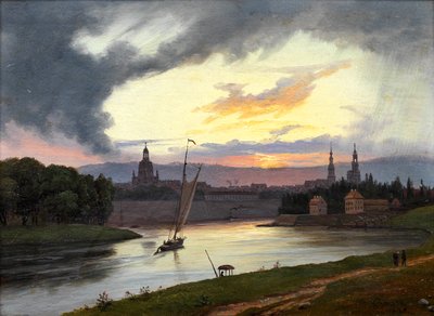 Dresden im Sonnenuntergang von Knud Baade
