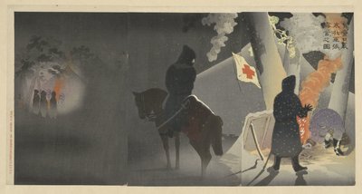 Trotz der Kälte schlagen unsere Truppen ein Lager in Yingkou auf von Kobayashi Kiyochika