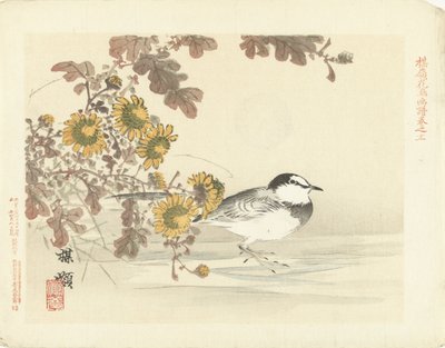Japanische Bachstelze von Kono Bairei