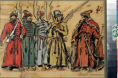 Kostümentwurf für die Oper Chowanschtschina von M. Mussorgski von Konstantin Alekseevich Korovin