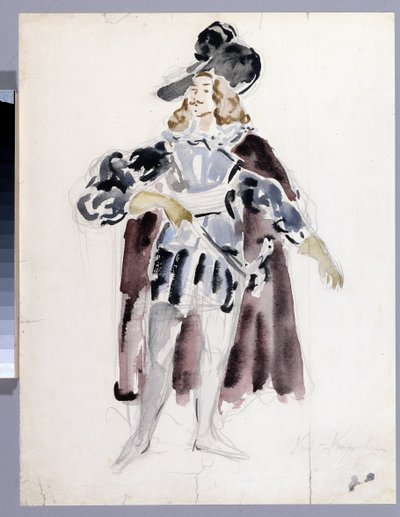 Kostümentwurf für die Oper "Der steinerne Gast" von Alexander Dargomyschski von Konstantin Alekseevich Korovin