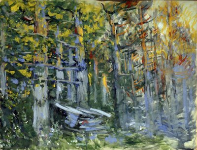 Bühnenbild für die Oper "Die Legende von der unsichtbaren Stadt Kitesch und der Jungfrau Fevronia" von Konstantin Alekseevich Korovin