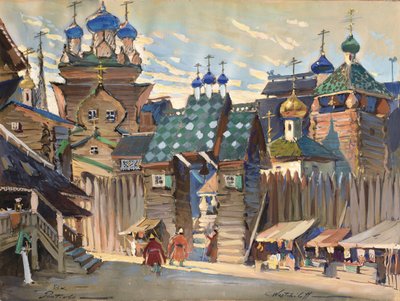 Marktplatz. Bühnenbild für die Oper Fürst Igor von A. Borodin von Konstantin Alexandrovich Veshchilov