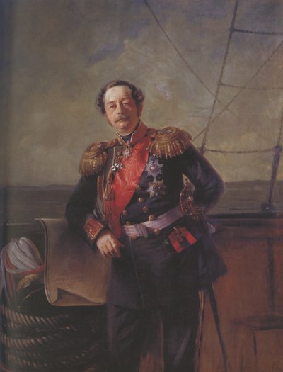 Porträt von Graf Nikolay Nikolayevich Muravyov-Amursky 1809-1881, 1863 von Konstantin Egorovich Makovsky