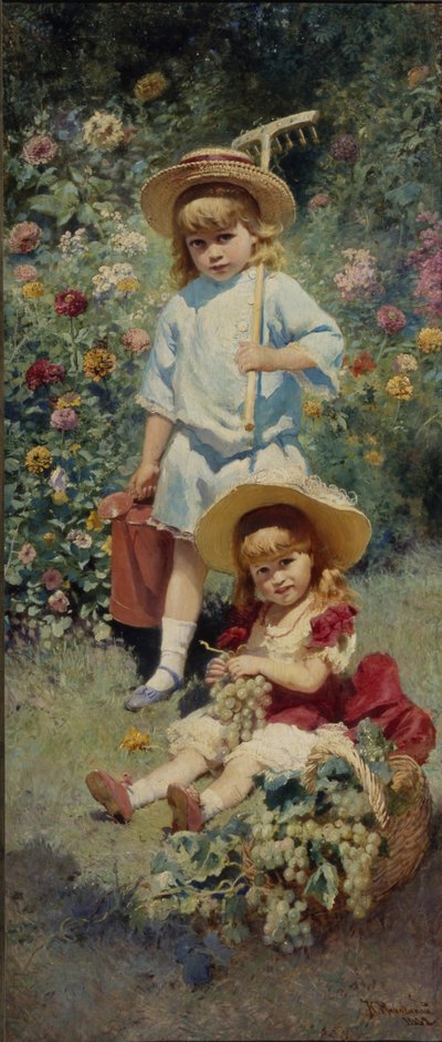 Porträt der Kinder des Künstlers, 1882 von Konstantin Egorovich Makovsky