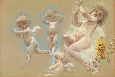 Putti. Innendekor des Baron von Dervis Herrenhauses in Petersburg von Konstantin Egorovich Makovsky