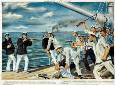 Die Meuterei auf dem Schlachtschiff Potemkin im Jahr 1905 von Konstantin Ivanovich Maximov