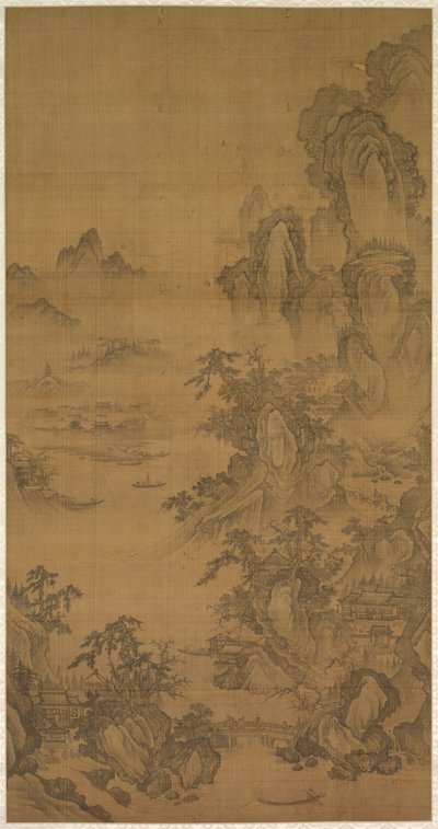 Bergmarkt, klar mit aufsteigendem Nebel von Korea, Joseon dynasty