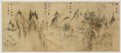 Landschaft mit Unsterblichen, späte 19. Jahrhundert von Korean School