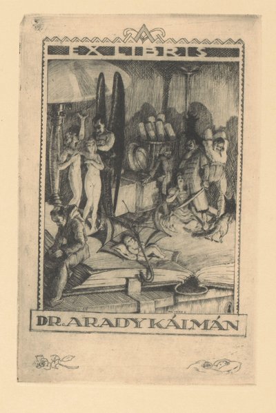 Ex libris von Arady Kálmán von Kornél Révész