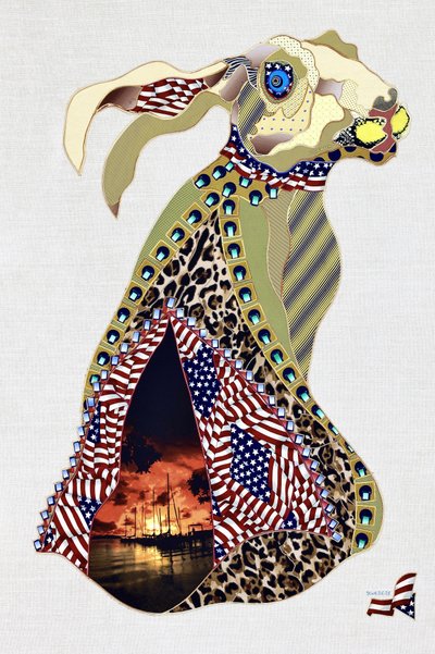 Patriotische Hasen Collage von Kostyantin Malginov