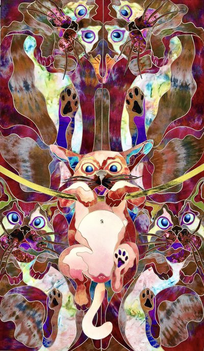 Verspielte Buntglas Katze von Kostyantin Malginov
