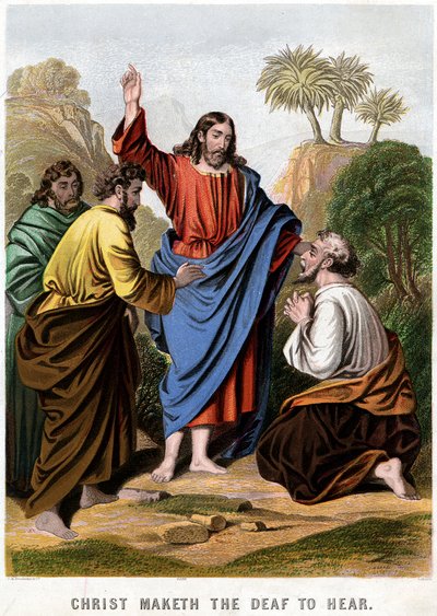 Christus macht die Tauben hörend, 1860 von Kronheim and Co