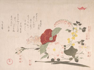 Sammlung Frühlingsregen Harusame shu, Bd. 2: Schnittblumen: Clematis, Bus..., 1815 Jahr des Ochsen von Kubo Shunman