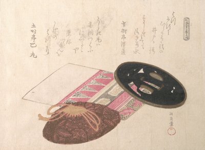 Tsuba-Schwertwache und Taschen, 19. Jahrhundert von Kubo Shunman