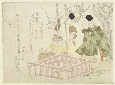 Wasser aus dem Brunnen schöpfen von Kubota Shunman