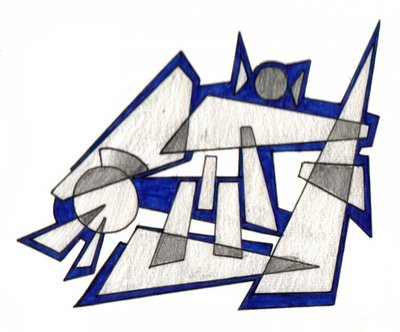 Abstrakte blaue Geometrie von Kulik