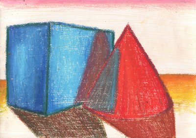 Blauer Würfel, roter Kegel von Kulik