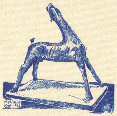 Blaue Pferdeskulptur von Kulik