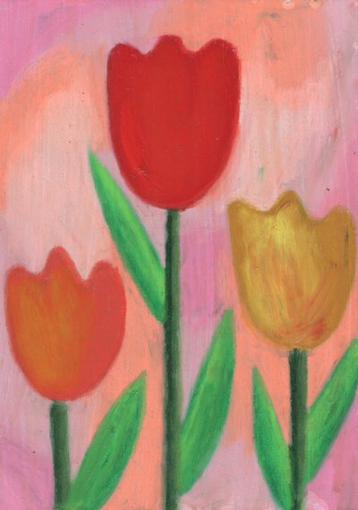 Bunte Frühlings-Tulpen von Kulik