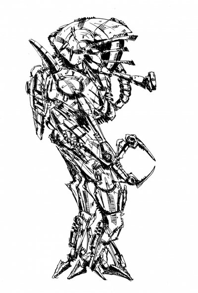 Futuristischer Roboterkrieger von Kulik