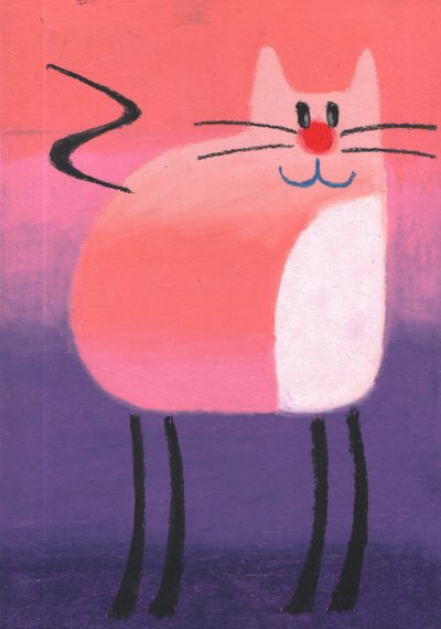 Fröhliche rosa Katze von Kulik