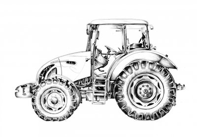 Moderner Traktor Zeichnung von Kulik