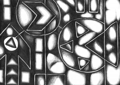 Monochrome Geometrische Abstraktion von Kulik