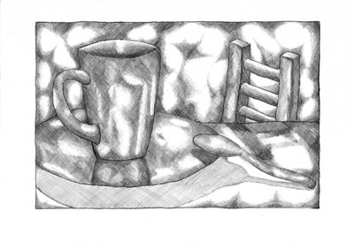 Tasse und Leiter Stillleben von Kulik