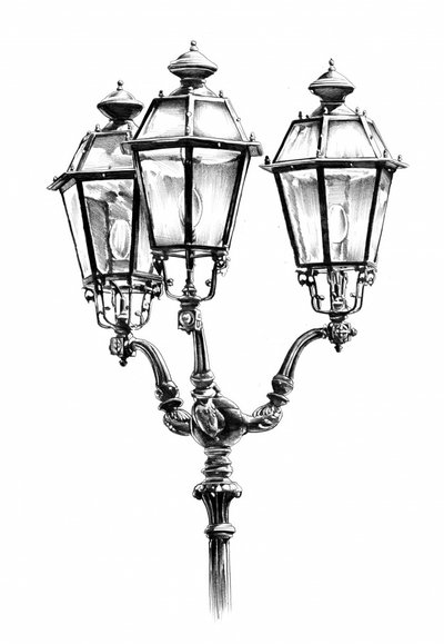 Verzierte Vintage-Straßenlaterne von Kulik