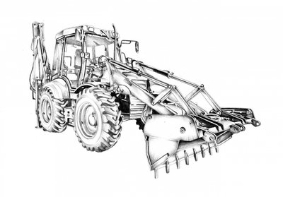 Leistungsstarke Bagger Illustration von Kulik