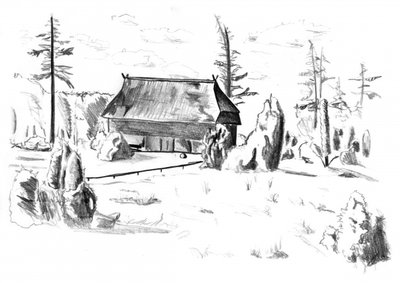Rustikale Waldhütte von Kulik