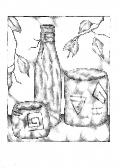 Rustikales Monochrom Stillleben von Kulik