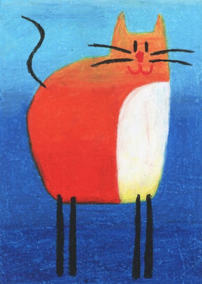 Lächelnde orangefarbene Katze von Kulik