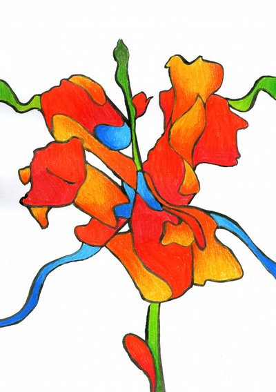 Lebendige Abstrakte Blume von Kulik