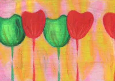 Lebendige abstrakte Tulpen von Kulik