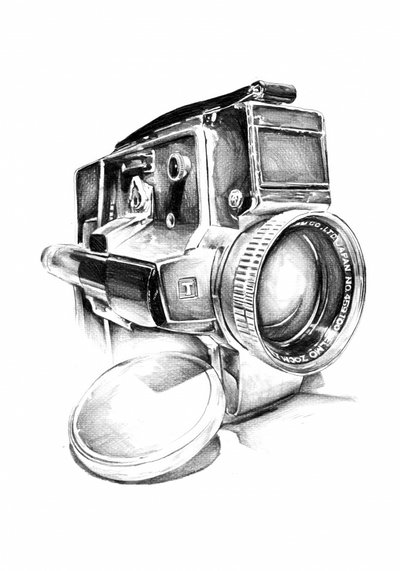 Skizze einer Vintage-Filmkamera von Kulik