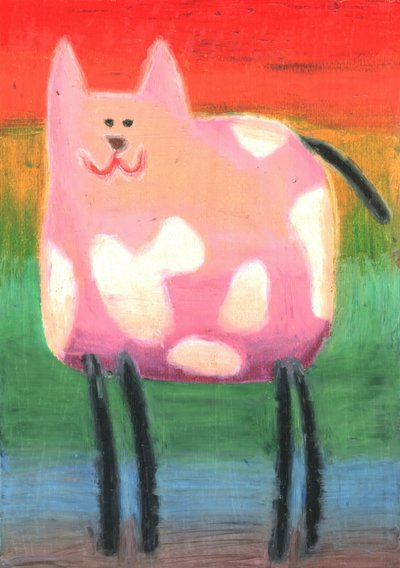 Verspielte rosa Katze von Kulik