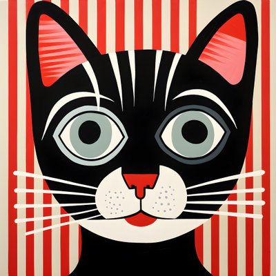Katze in schwarzen und roten Streifen von Kurt Heppke