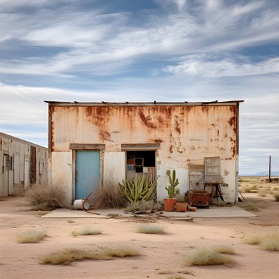 hyperrealistisches Bild eines alten Lagerhauses von Kurt Heppke