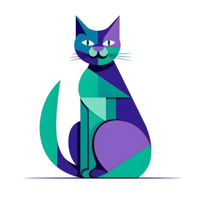 Silberne Katze im modernistischen Stil von Kurt Heppke