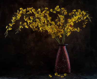 Goldene Orchidee Stillleben von LM Meng