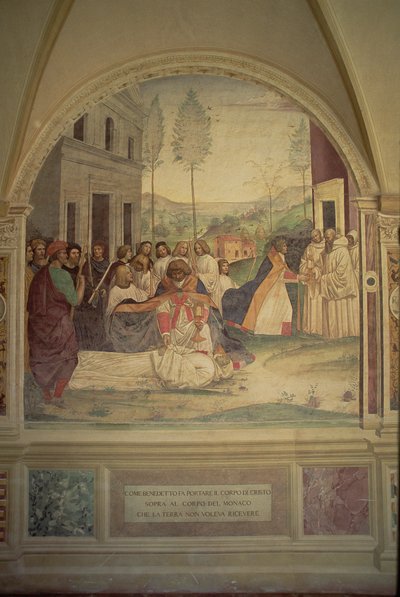 Der Tod des heiligen Benedikt, aus dem Leben des heiligen Benedikt von L. Signorelli