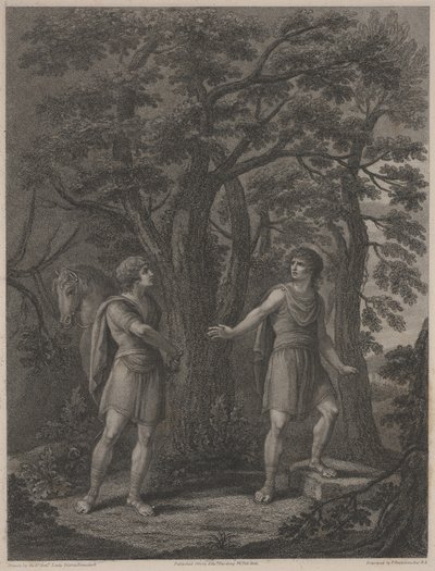 Illustration aus "Palamon und Arcite", Druck von Francesco Bartolozzi von Lady Diana (after) Beauclerk