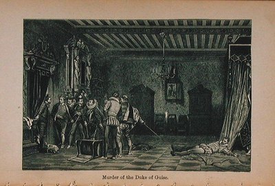 Mord an Herzog von Guise (1549-88) Illustration aus Little Arthurs Geschichte Frankreichs: Von den frühesten Zeiten bis zum Fall des Zweiten Kaiserreichs, veröffentlicht 1899 von Lady M. Chalcott