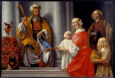 Die Prophetin Anne bringt ihren Sohn Samuel zum Hohepriester Eli von Lambert Doomer