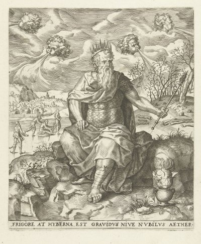 Winter: ein König mit den vier Winden von Lambert Lombard