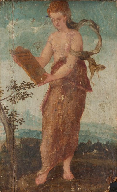 Frau mit Texttafel von Lambert Sustris
